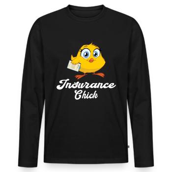 Drôle de représentant des ventes d’assurance - T-shirt manches longues Premium bio Homme - noir - Devant - Nico (187cm)