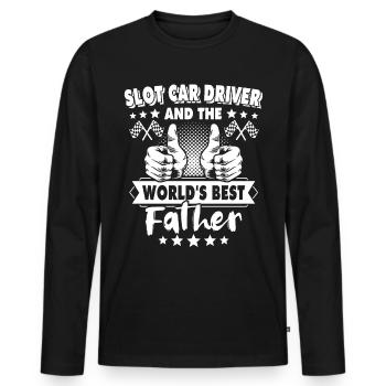Slot Car Papa - T-shirt manches longues Premium bio Homme - noir - Devant - Nico (187cm)