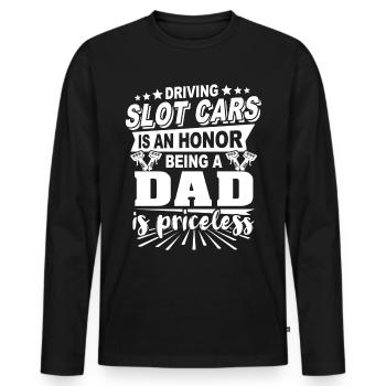 Slot Car Papa - T-shirt manches longues Premium bio Homme - noir - Devant - Nico (187cm)