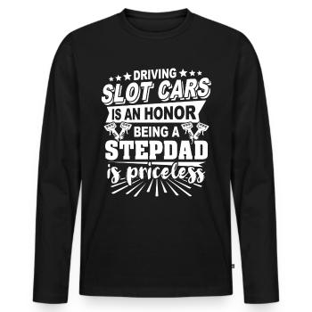 Stepdad Slot Car Stiefvater - Männer Premium Bio Langarmshirt - Schwarz - Vorne - Nico (187cm)