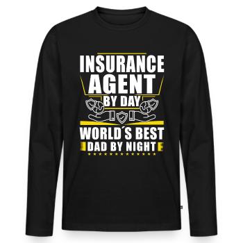 Funny Insurance Sales Representative - Men's Premium Organic Long Sleeve Shirt - black - Front - Nico (187cm)