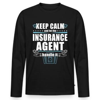 Funny Insurance Sales Representative - Men's Premium Organic Long Sleeve Shirt - black - Front - Nico (187cm)