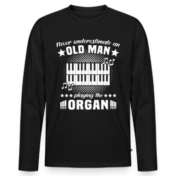L’organiste sous-estime l’organiste Mann - T-shirt manches longues Premium bio Homme - noir - Devant - Nico (187cm)