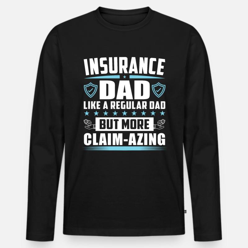 Lustiger Versicherungsvertriebsvertreter - Männer Premium Bio Langarmshirt - Schwarz