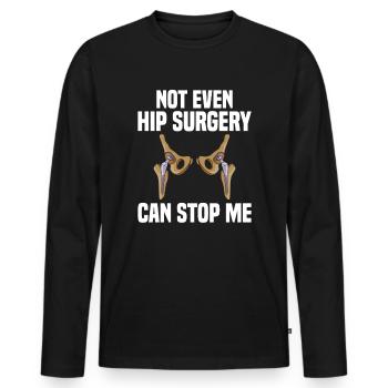 Chirurgie de la hanche Chirurgie de la hanche - T-shirt manches longues Premium bio Homme - noir - Devant - Nico (187cm)