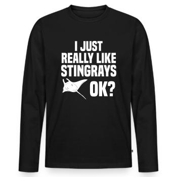 Stachelrochen Mantarochen Ozean - Männer Premium Bio Langarmshirt - Schwarz - Vorne - Nico (187cm)