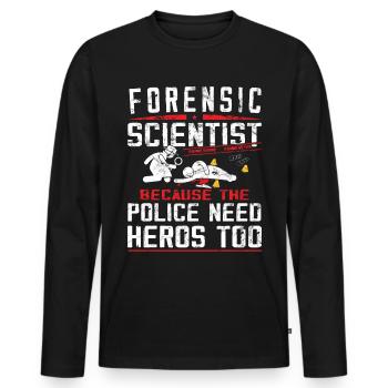 Forensiker - Forensische Kriminologie - Männer Premium Bio Langarmshirt - Schwarz - Vorne - Nico (187cm)