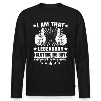 Slot Racing Slot Car - T-shirt manches longues Premium bio Homme - noir - Devant - Nico (187cm)