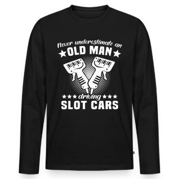 Slot Racing Slot Car - T-shirt manches longues Premium bio Homme - noir - Devant - Nico (187cm)