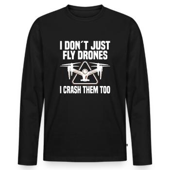 Drone Pilot Fpv Quadcopter Racing Drone Flying - Men's Premium Organic Long Sleeve Shirt - black - Front - Nico (187cm)
