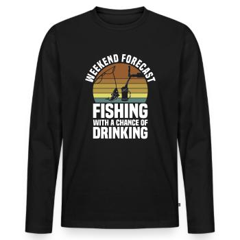 Fish Hook Fish Funny Fishing - Men's Premium Organic Long Sleeve Shirt - black - Front - Nico (187cm)