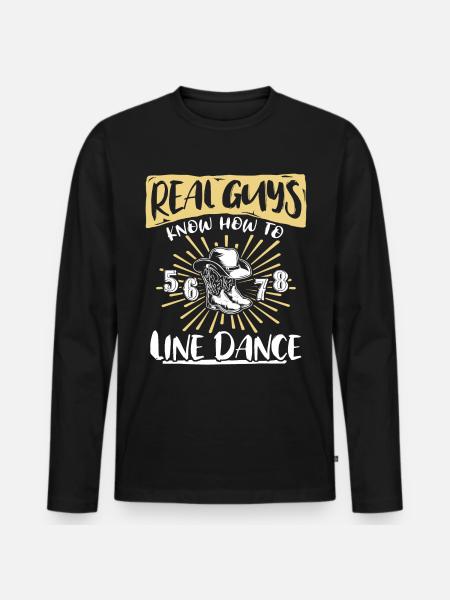 Line Dancing Guys Line Dance - Men's Premium Organic Long Sleeve Shirt - black