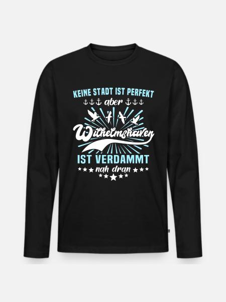 Wilhelmshavener Wilhelmshaven - Männer Premium Bio Langarmshirt - Schwarz