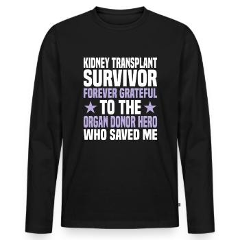 Nierentransplantation Dialyse Awareness - Männer Premium Bio Langarmshirt - Schwarz - Vorne - Nico (187cm)