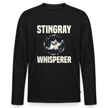 Stachelrochen Mantarochen Ozean - Männer Premium Bio Langarmshirt - Schwarz - Vorne - Nico (187cm)