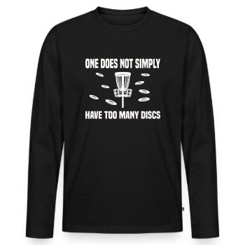 Frisbee Golf Disc Golf - Men's Premium Organic Long Sleeve Shirt - black - Front - Nico (187cm)