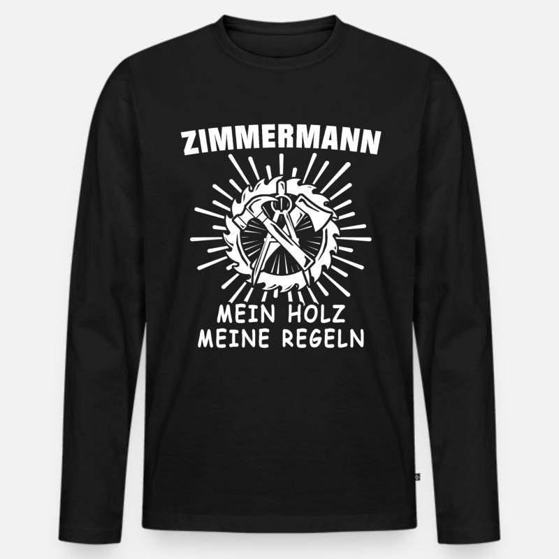 Zimmermann Zimmerer - Männer Premium Bio Langarmshirt - Schwarz