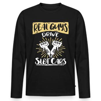 Slot Racing Slot Car - T-shirt manches longues Premium bio Homme - noir - Devant - Nico (187cm)