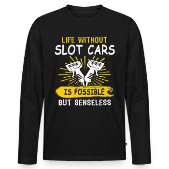 Slot Racing Slot Car - T-shirt manches longues Premium bio Homme - noir - Devant - Nico (187cm)
