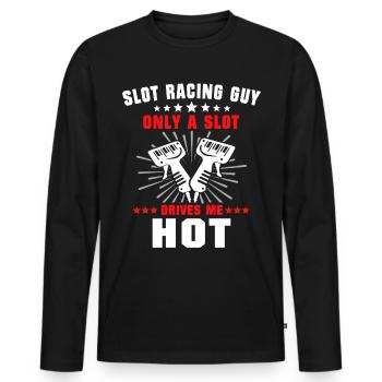 Slot Racing Slot Car - T-shirt manches longues Premium bio Homme - noir - Devant - Nico (187cm)