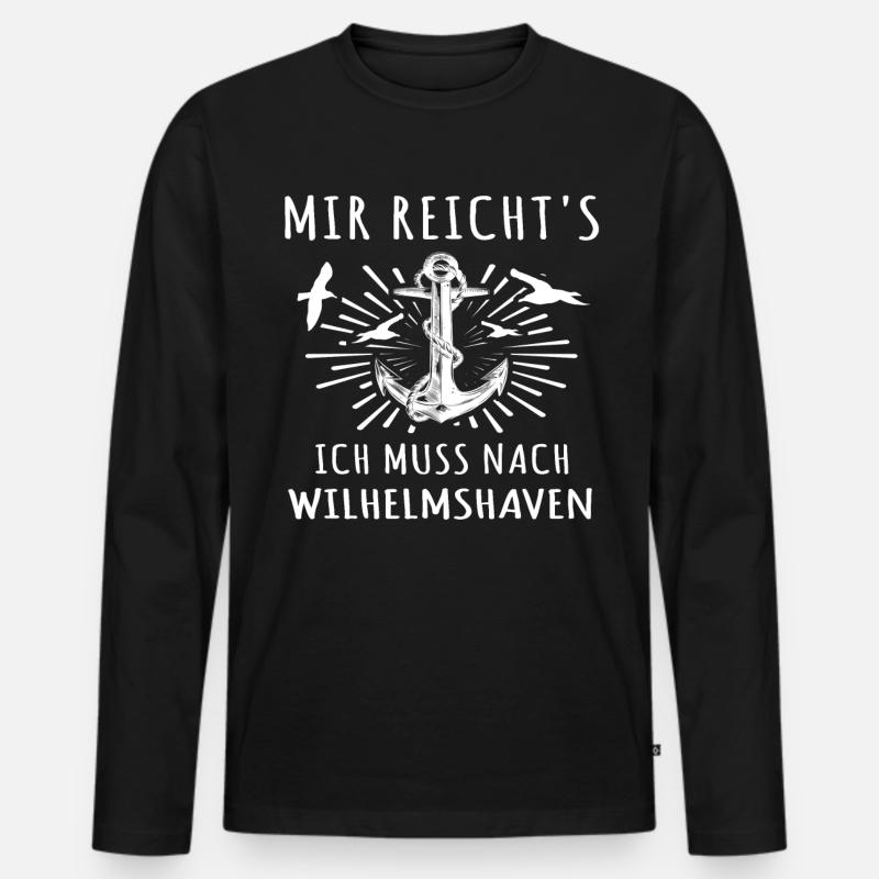 Wilhelmshaven Urlaub - Männer Premium Bio Langarmshirt - Schwarz