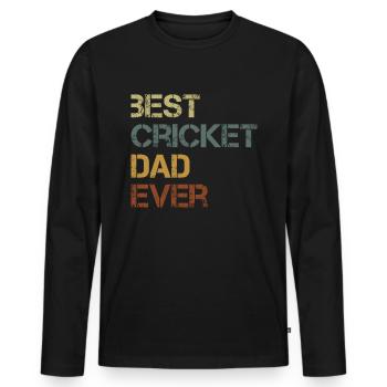 Cricket Spieler - Männer Premium Bio Langarmshirt - Schwarz - Vorne - Nico (187cm)