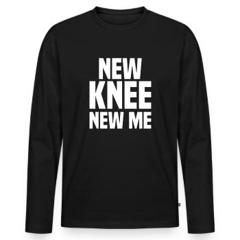 New knee - Men's Premium Organic Long Sleeve Shirt - black - Front - Nico (187cm)