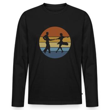 Salsa Danse Musique Latin - T-shirt manches longues Premium bio Homme - noir - Devant - Nico (187cm)