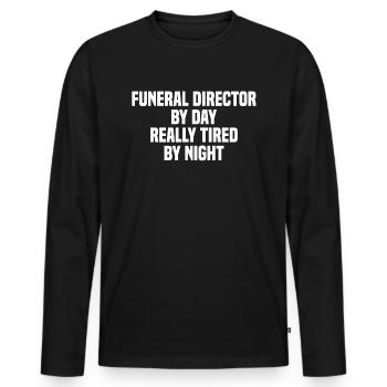 Funérailles funéraires - T-shirt manches longues Premium bio Homme - noir - Devant - Nico (187cm)