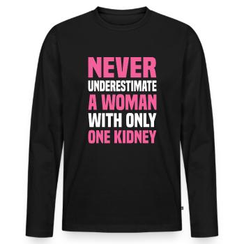 Nierentransplantation Niere Dialyse - Männer Premium Bio Langarmshirt - Schwarz - Vorne - Nico (187cm)