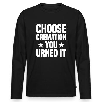 Croque-mort - T-shirt manches longues Premium bio Homme - noir - Devant - Nico (187cm)