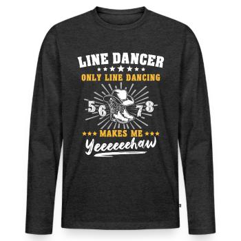 Line Dancing - Men's Premium Organic Long Sleeve Shirt - heather anthracite - Front - Nico (187cm)