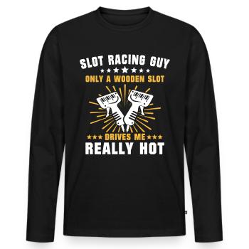 Slot Car Racing Slot Race - Männer Premium Bio Langarmshirt - Schwarz - Vorne - Nico (187cm)