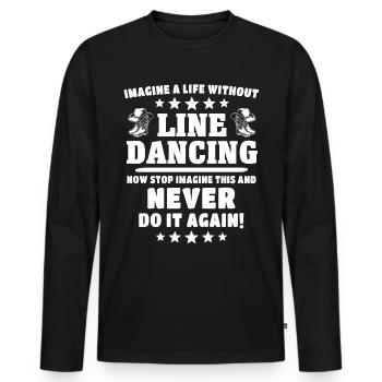 Line Dancing Line Dance - Men's Premium Organic Long Sleeve Shirt - black - Front - Nico (187cm)