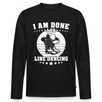 Line Dancing Line Dance - Men's Premium Organic Long Sleeve Shirt - black - Front - Nico (187cm)