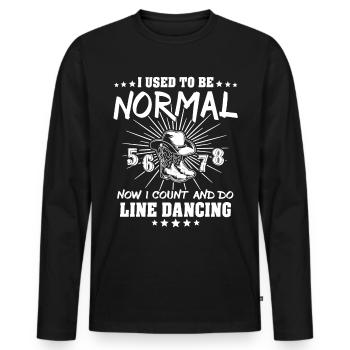 Line Dancing Line Dance - Men's Premium Organic Long Sleeve Shirt - black - Front - Nico (187cm)