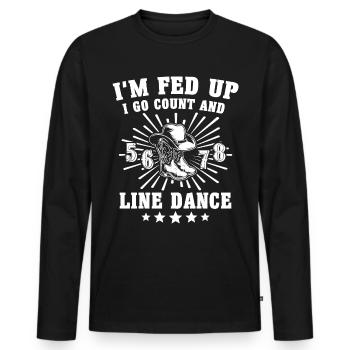 Line Dancing Line Dance - Men's Premium Organic Long Sleeve Shirt - black - Front - Nico (187cm)