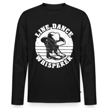 Line Dancing Line Dance - Männer Premium Bio Langarmshirt - Schwarz - Vorne - Nico (187cm)