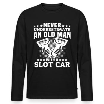 Ne sous-estimez jamais le conducteur de voiture à sous - T-shirt manches longues Premium bio Homme - noir - Devant - Nico (187cm)