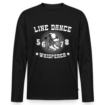 Line Dancing Line Dancer - Männer Premium Bio Langarmshirt - Schwarz - Vorne - Nico (187cm)