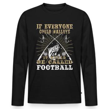 Pêche dans le lac Érié - Zander Hunter - T-shirt manches longues Premium bio Homme - noir - Devant - Nico (187cm)