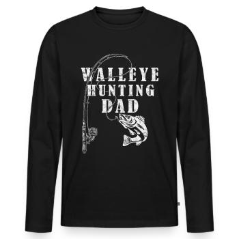 Pêche au lac Érié - Père chasseur de sandre - T-shirt manches longues Premium bio Homme - noir - Devant - Nico (187cm)