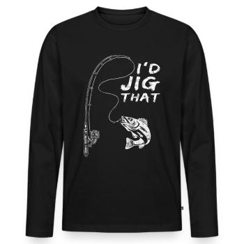 I would jiggen this - Walleye Hunter - Men's Premium Organic Long Sleeve Shirt - black - Front - Nico (187cm)