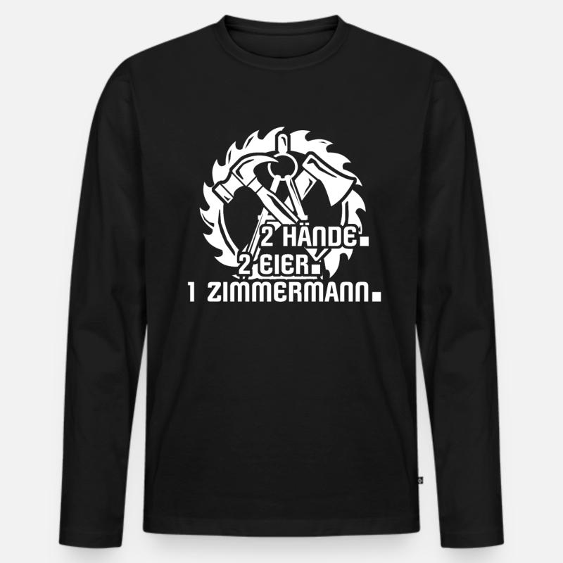 Zimmermann Zimmern Zimmerer - Männer Premium Bio Langarmshirt - Schwarz