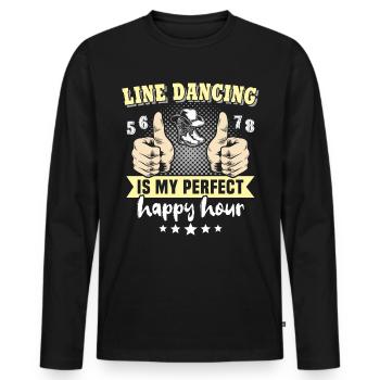 Line Dancing Perfect - Männer Premium Bio Langarmshirt - Schwarz - Vorne - Nico (187cm)