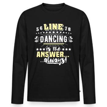Dictons de danse en ligne - T-shirt manches longues Premium bio Homme - noir - Devant - Nico (187cm)