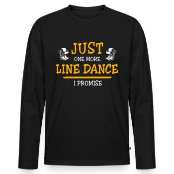 Line Dancing Perfect - Männer Premium Bio Langarmshirt - Schwarz - Vorne - Nico (187cm)