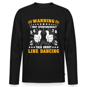 Line Dancing Talking - Männer Premium Bio Langarmshirt - Schwarz - Vorne - Nico (187cm)