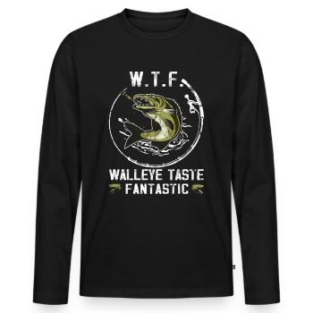 Zander a un goût fantastique - Zander hunter - T-shirt manches longues Premium bio Homme - noir - Devant - Nico (187cm)