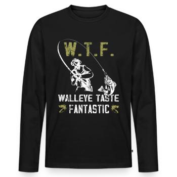 Zander a un goût fantastique - Zander hunter - T-shirt manches longues Premium bio Homme - noir - Devant - Nico (187cm)